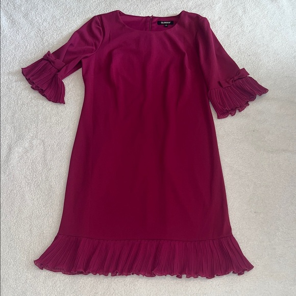 Glamour Magenta Midi Dress with Ruffle Details size 16 - Picture 4 of 9